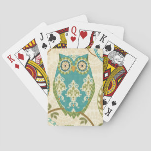 Owl with Circular Patterns Playing Cards