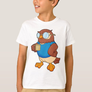Owl with Coffee mug T-Shirt