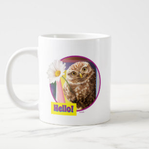 Owl With Flower In Mailbox Large Coffee Mug