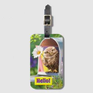 Owl With Flower In Mailbox Luggage Tag