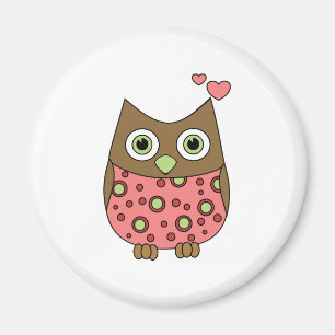 Owl WIth Love Magnet