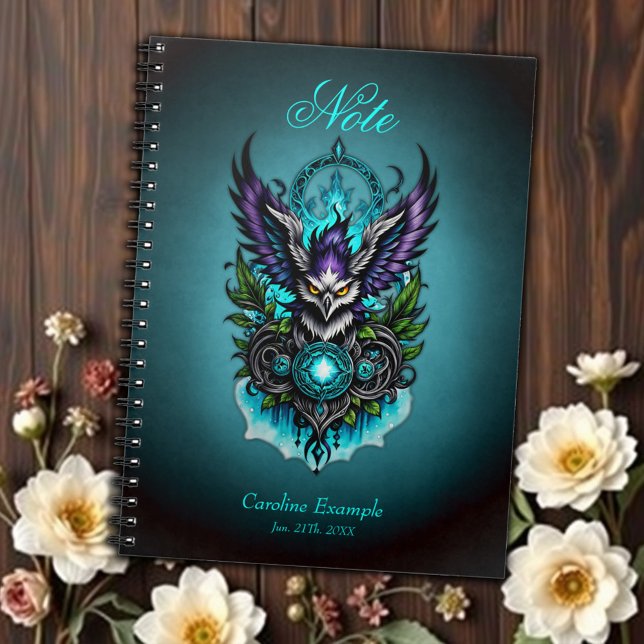 Owl with magical elements.  notebook (Creator Uploaded)