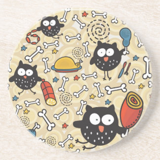 Owl with Meat Pattern Coaster