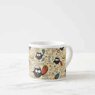Owl with Meat Pattern Espresso Cup