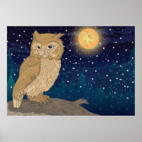 Owl with Moon
