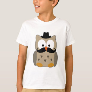 Owl with Moustache and Hat T-Shirt