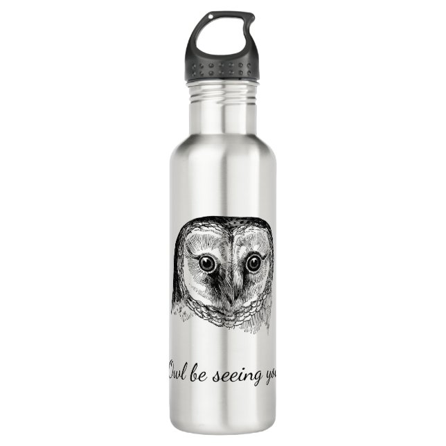 Owl with Quote 710 Ml Water Bottle (Front)