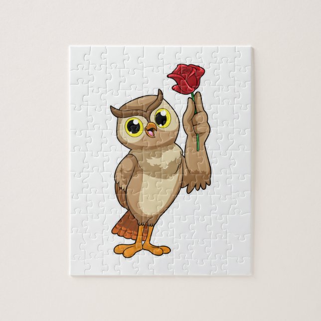 Owl with Rose Jigsaw Puzzle (Vertical)