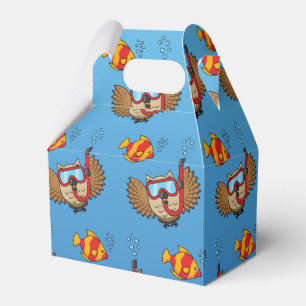 Owl with Snorkel Mask and Tropical Fish Favor Box