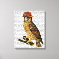 Owl with Steampunk Style Bowler Hat