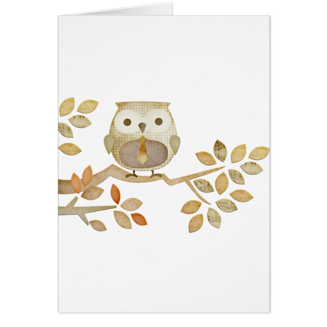 Owl with Tie in Tree (Front)