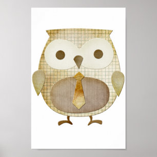 Owl With Tie Poster
