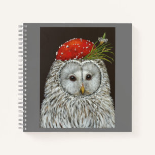 owl with toadstool hat notebook