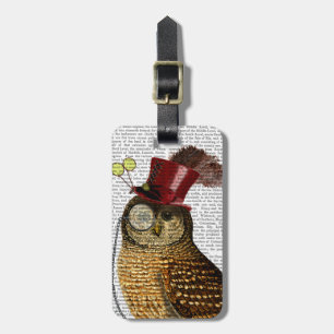 Owl With Top Hat 3 Luggage Tag