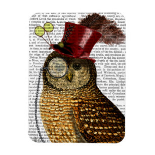 Owl With Top Hat 3 Magnet