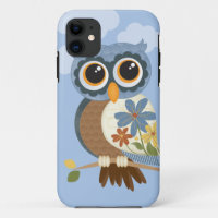 Owl with Vintage Flowers