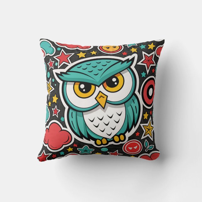 Owl wonders throw pillow (Back)