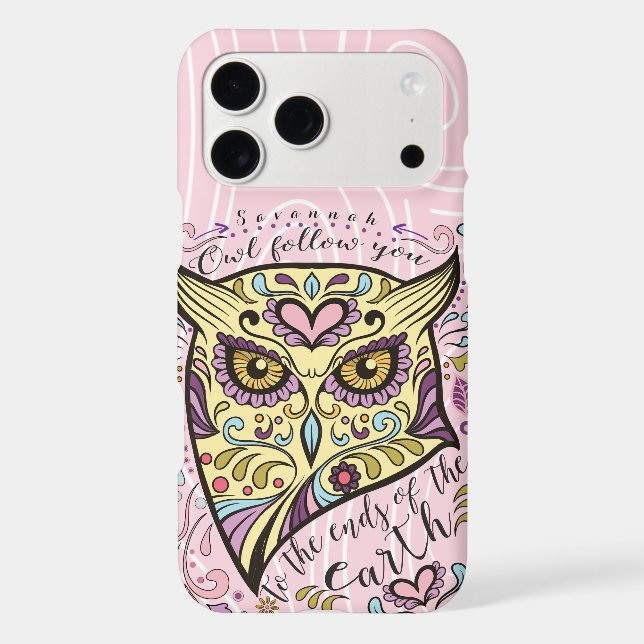 Owl Wood Grain Pattern Choose Your Colour (Back)