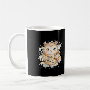 Owl Wrapped in Christmas Lights Mug