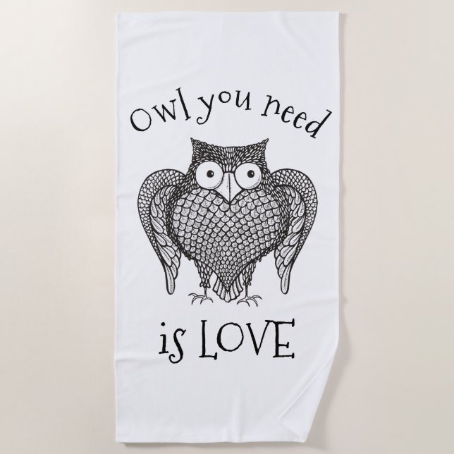 Owl you Need Beach Towel (Front)