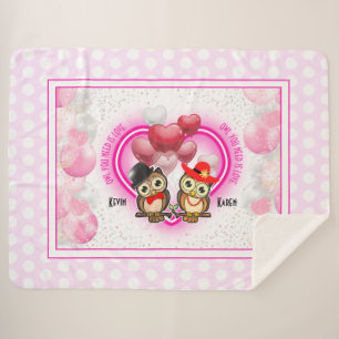 Owl You Need is Love Large Sherpa Blanket