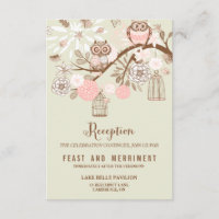 Owl You Need Is Love Pink Owls Reception Card