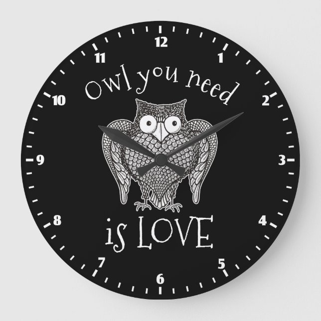 Owl you Need Large Clock (Front)