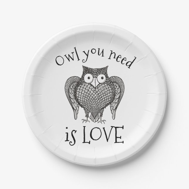 Owl you Need Paper Plate (Front)