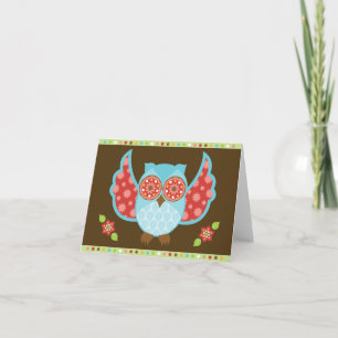 OwlBoheme Blu Notecard