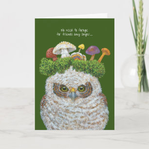 Owlet/mushroom friend greeting card