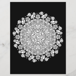 Owling at the Moon Halloween Mandala Colouring Pag