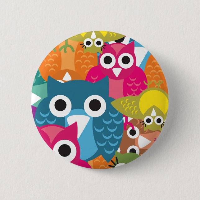 owlish 2 inch round button (Front)