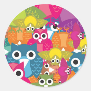 owlish classic round sticker