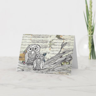 Owls 22 Greetings Card
