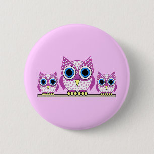 owls 2 inch round button