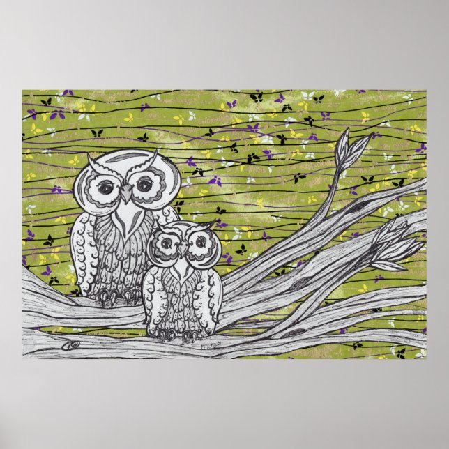 Owls and Butterflies Print (Front)