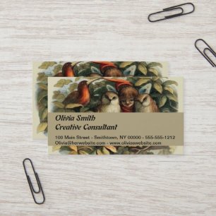 Owls and Elf Fairies Nature Illustration Business Card