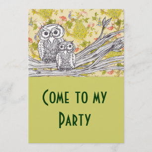 Owls and Peacocks Invitations