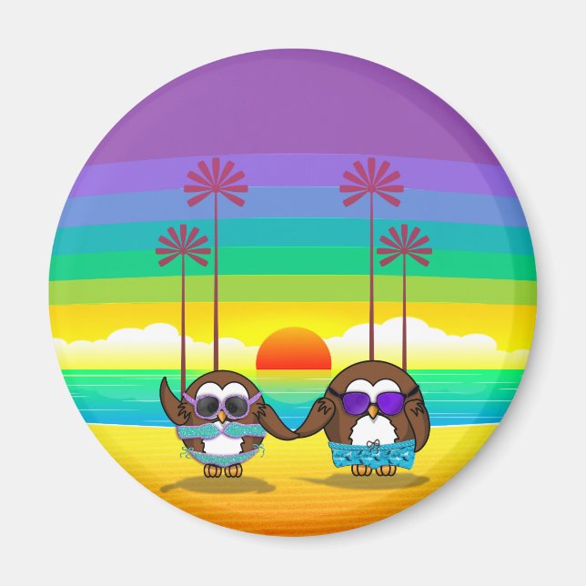 owls are back to vacations! magnet (Front)