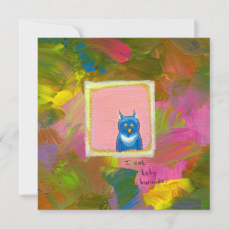Owls are Carnivores - fun owl painting art Invitation