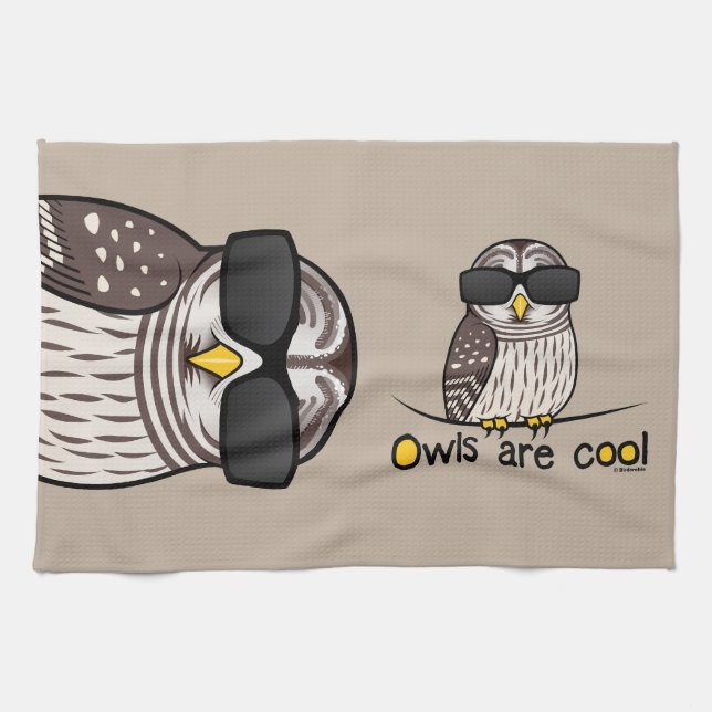 Owls are cool kitchen towel (Horizontal)