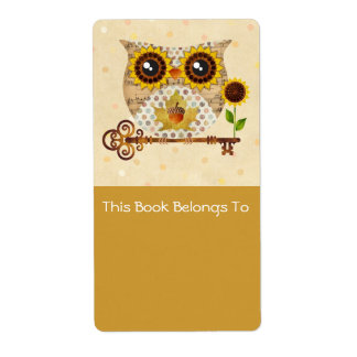 Owl's Autumn Song Bookplates Labels