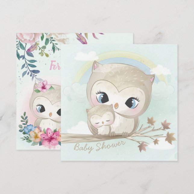 Owls Baby Shower Invitation (Front/Back)