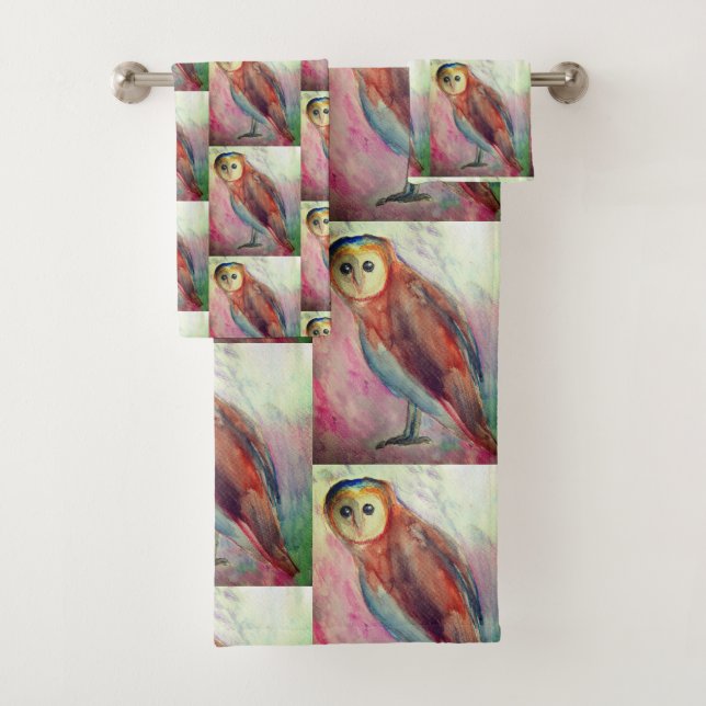 Owls  bath towel set (Insitu)