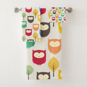 Owls Bath Towel Set