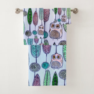 Owls Bath Towel Set