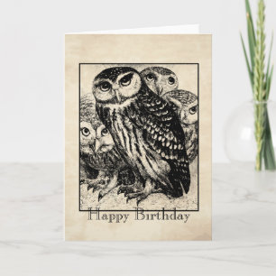 Owls Birthday Card