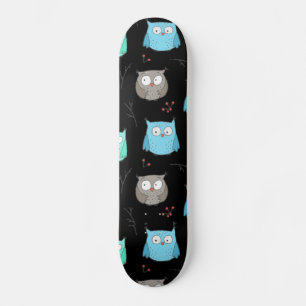 Owls & Branches Pattern Skateboard