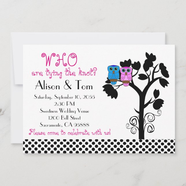 Owls - Casual Funny Wedding Invites (Front)