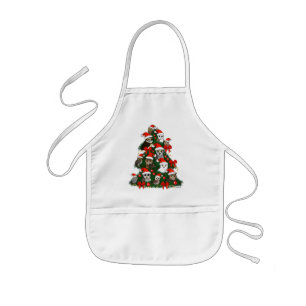 Owls Christmas Tree Kids Apron